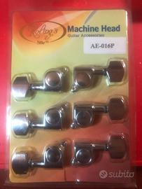 Meccaniche per chitarra 3+3 tipo Grover – cromate