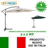 Ombrellone da giardino decentrato 3x3 orientabile