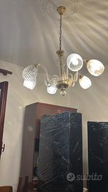 Lotto tre lampadari vintage stile Murano