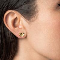 ORECCHINI a CUORE cm1,5. AR925 placcati oro giallo