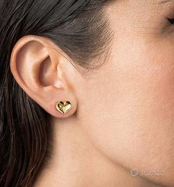 ORECCHINI a CUORE cm1,5. AR925 placcati oro giallo