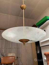 Lampadario in vetro mid century anni 50
