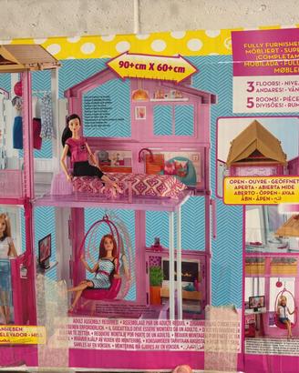 Barbie - La Casa a 3 piani, playset con ascensore