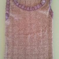 Top maglia sottogiacca elegante lurex lilla pizzo