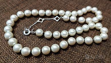 COLLIER di PERLE Gioiello ARGENTO 925 Marca MISAKI