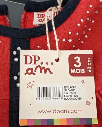 Vestitino DPAM bambina 3 mesi rosso