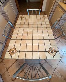 Tavolo ferro battuto artigianale 80*115 con Sedie 