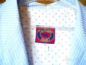 Giacca a righe in puro cotone sfoderata a 2 botton