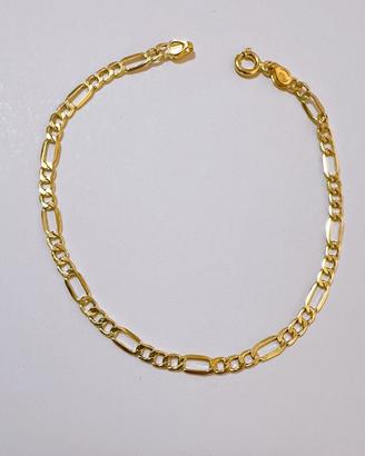 Bracciale figaro 3+1 19cm in oro giallo 18kt 750