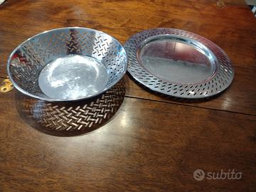 Vassoio + ciotola Alessi in acciaio inox design