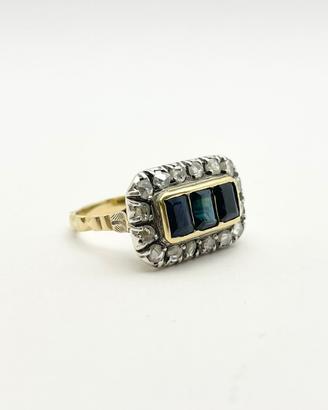Anello oro18 kt vintage diamanti