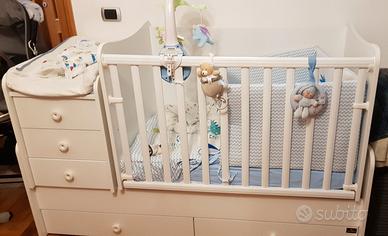 Lettino bimbi che si trasforma in letto