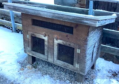 Casetta gabbia in legno per conigli