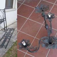 Letto in ferro battuto artigianale + lampadario