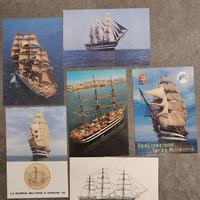 12 cartoline di navi a vela della Marina Militare