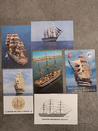 12 cartoline di navi a vela della Marina Militare