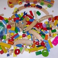 Giochi in legno per bambini+cavallino a dondolo
