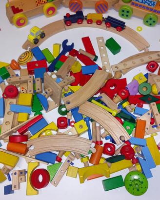 Giochi in legno per bambini+cavallino a dondolo