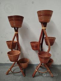 Eleganti porta vasi in rattan/bambù