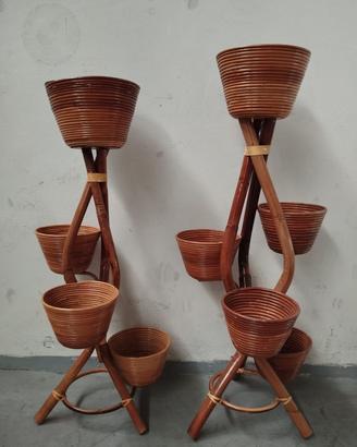 Eleganti porta vasi in rattan/bambù