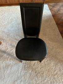 Set di 6 sedie in pelle nera di Cattelan italia