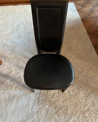 Set di 6 sedie in pelle nera di Cattelan italia