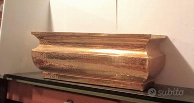 Fioriera Vintage in Ottone Martellato – Portavaso 