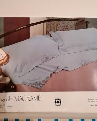 Lenzuolo bianco macramè