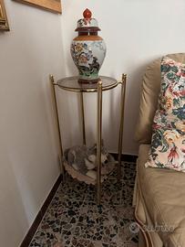Tavolino Porta-Vaso / Pedistallo in Ottone