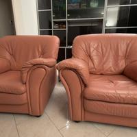 Coppia poltrone NICOLINE “Vintage” vera pelle