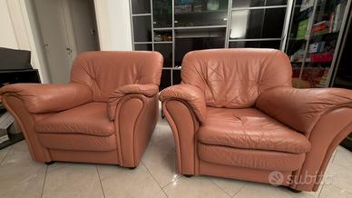Coppia poltrone NICOLINE “Vintage” vera pelle