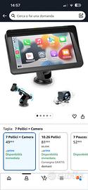 Carplay / monitor portatile 7” nuovo + telecamera