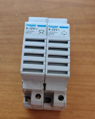 Coppia suoneria e ronzatore Hager modulare 12 v.