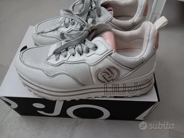 Scarpe sneakers bianche glitterate LIU-JO