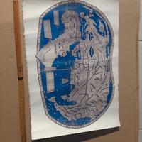 cartina su carta a mano di amalfi prrgamena