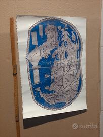 cartina su carta a mano di amalfi prrgamena