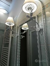 Specchio con luci ferro torciglioni