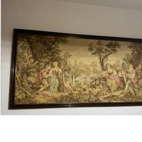 Arazzo anni '70 con cornice in legno