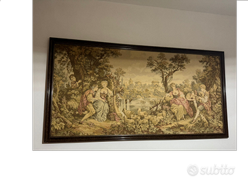 Arazzo anni '70 con cornice in legno