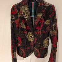 Blazer in velluto a coste a fantasia