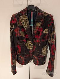 Blazer in velluto a coste a fantasia