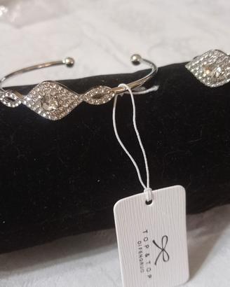 Set bracciale + Anello regolabile con strass