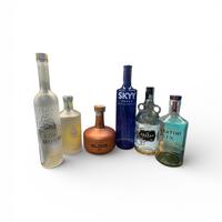 4 lotto bottiglie gin vuote