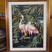 QUADRO RICAMATO A MANO CON AIRONI