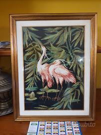 QUADRO RICAMATO A MANO CON AIRONI