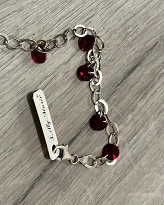 Bracciale argento con zaffiri rossi