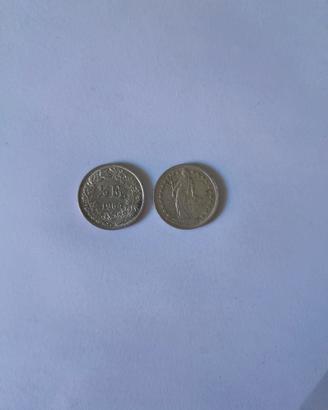 Lotto monete da 1/2 franco svizzero