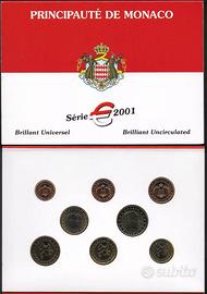 2001 Monaco divisionale 8 monete FDC