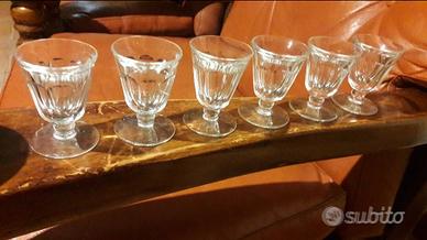 6 VECCHI BICCHIERI BICCHIERINI DA LIQUORE VINTAGE