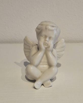 Statuina angioletto vintage porcellana bianca
